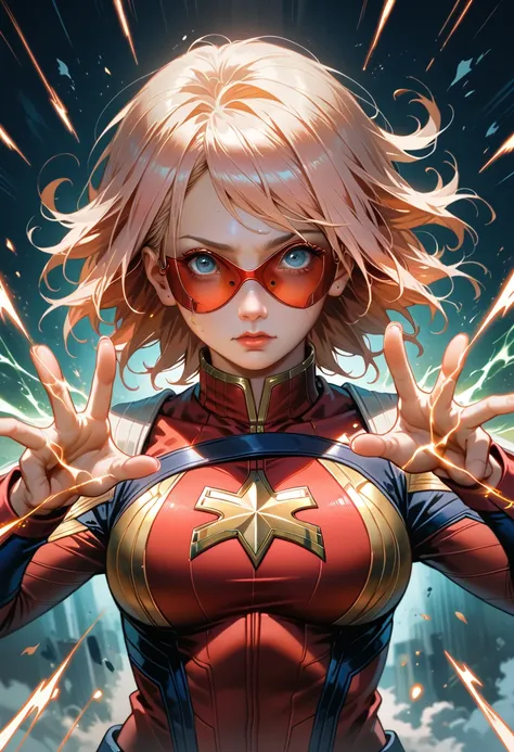 Captain Sakura (Marvel + DC + Naruto)
 Captain Sakura mixes the strength of Captain Marvel with the healing and combat ability of Sakura Haruno.  Her bikini is in shades of green and pink , with the top with gold details .  The lower part is high-waisted ,...