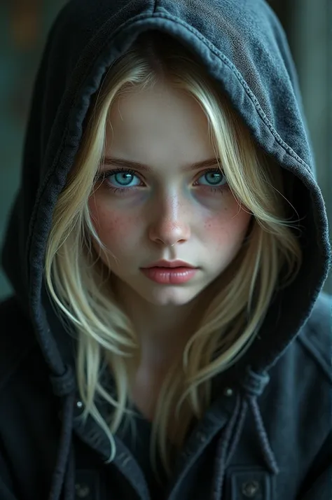 Vampire, blonde, girl, small hooded blue eyes, big slightly hooked nose