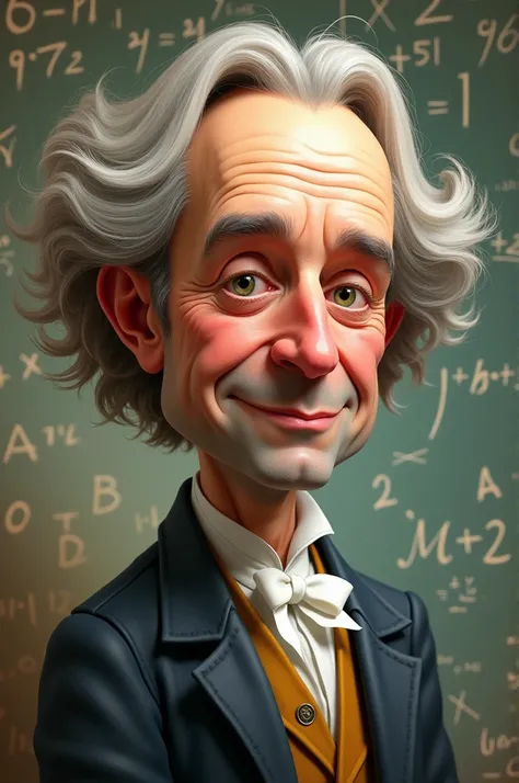 Create a caricature-like image of mathematician and statistician Daniel Bernoulli 