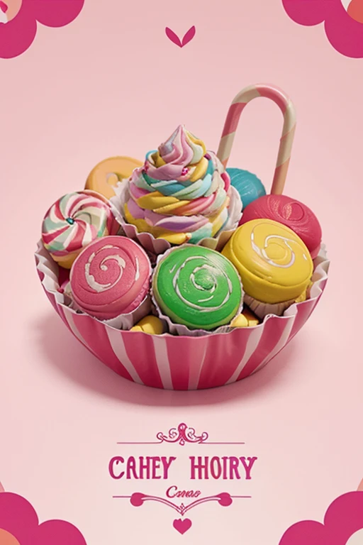 Create a logo for a candy company .  The image should contain a lot of different sweets and the inscription sweet house 