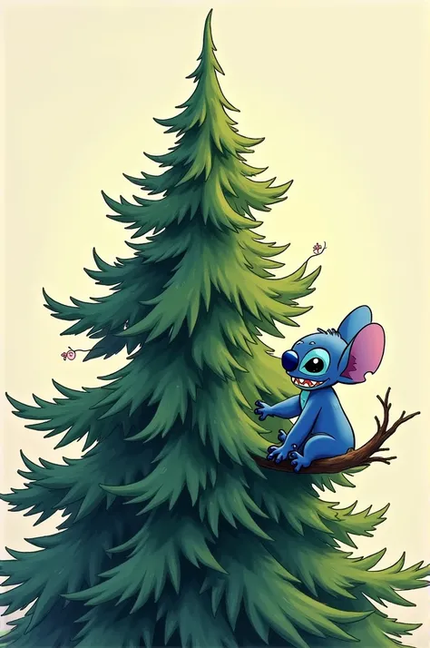 Stitch with a fir tree 