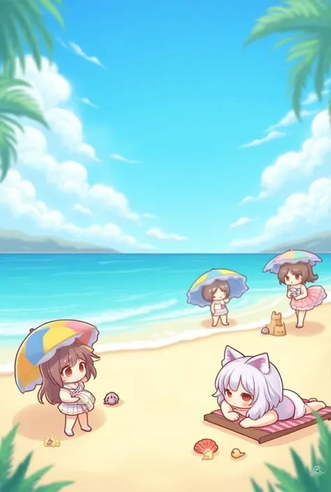 Fond décran images kawaii plage