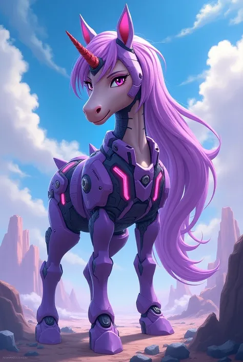 Anime girl Mecha Pony Purple
