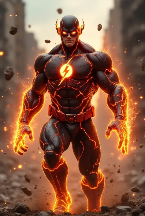 Of course!  Heres the prompt you can use to create a 9 :16,  inspired by the scene you shared :
Outro

---

Prompt:

"Crie uma cena vertical (9:16)  of a character inspired by the Flash ,  that has an appearance of energy and rock form .  He must be positi...