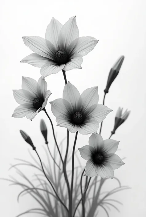 Black and white flowers to color 