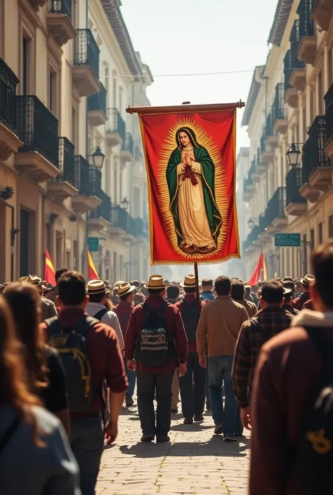 The Annual Banner Walk :  was a procession in colonial times in Chile ,  in honor of the Virgen del Carmen ,  where a religious banner was carried through the streets,  accompanied by music and celebrations .
