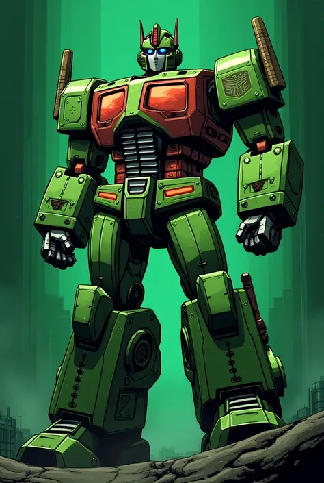 Optimus prime green color drawing
