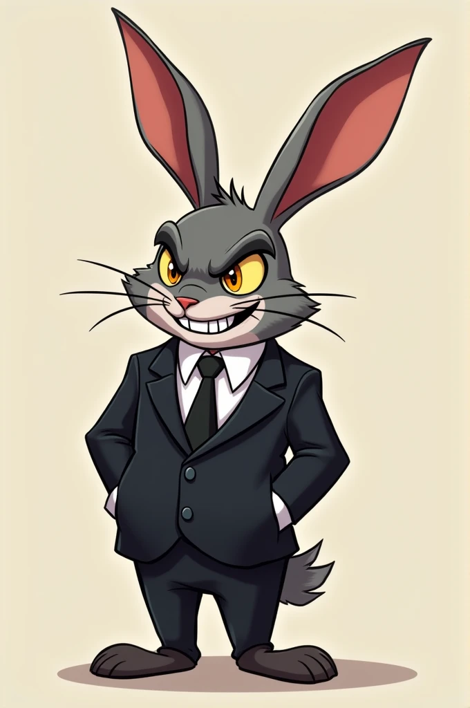 C4tt4stica ,  Cartoon bad rabbit with elegant suit and bad look.