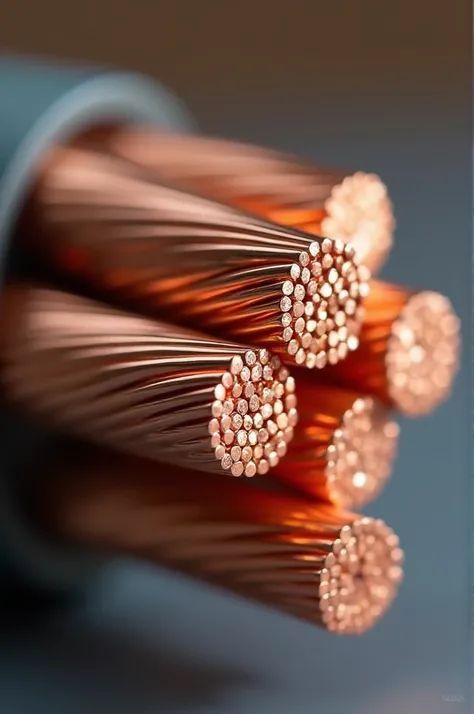 Image of copper wire haven end with showing copper wire without insulator 