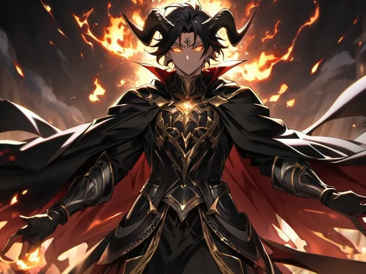 hair: C
Eyes :  Flaming eyes of intense red ,  with a golden glow on the irises ,  that reflect ancient wisdom and unparalleled strength .  When he gets irritated ,  the eyes can become completely black .
Bright: Bright espiralados,  of an obsidian black t...