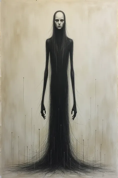 rens drawings :  Photographs of drawings made by ren depicting a tall, pale figure,  with long arms and a vague expression ,  that resemble Slenderman .