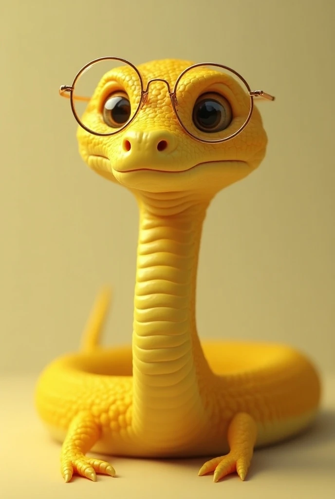 Yellow snake in glasses