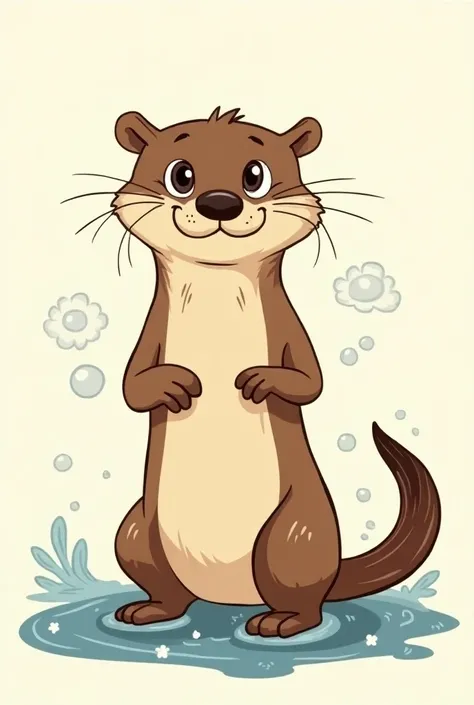 Draw an otter in old cartoon style 