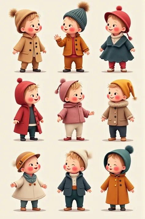 Babies in stylish clothes 