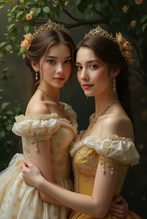 A young beautiful princess and her mother 