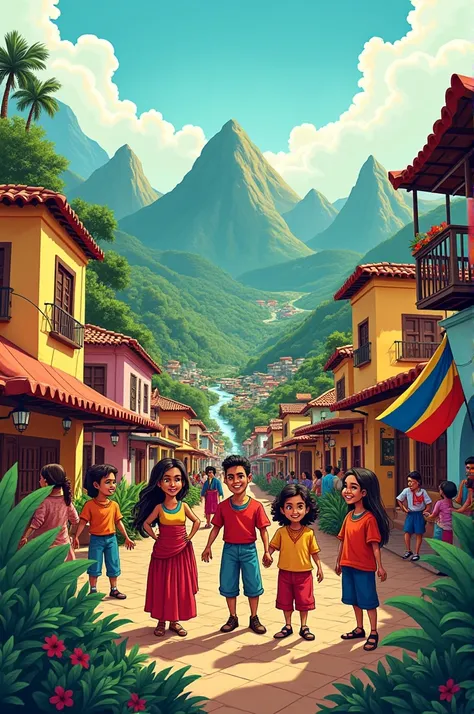 Create a cartoon depicting Colombia 