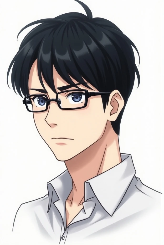 Anime logo of a man wearing glasses with the name Maikol written on it 