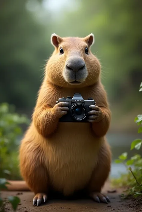 A capybara taking a picture 