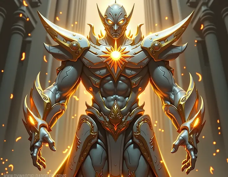 My Stand is The Fallen Judgment Star Platinum.
The Fallen Judgment Star is an imposing entity, with muscles sculpted from white marble, detailed with shimmering golden veins. Its body is similar to Star Platinums, with an immense height of 2.80 meters and ...