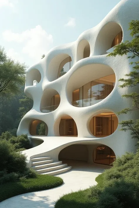 
buildings inspired by nature made with 20 cubes that you can tell that it is made with cubes