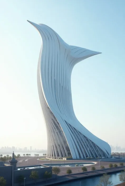 a bird-shaped building