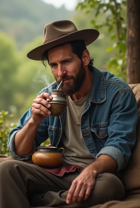 Messi drinking mate like Gaucho