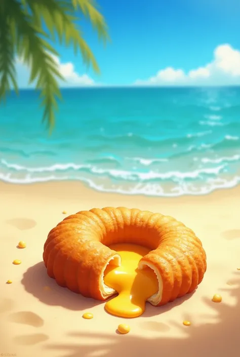  Tequeño on the beach in 2D format