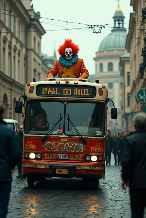 cinematic, odessa, bus, driven by a clown