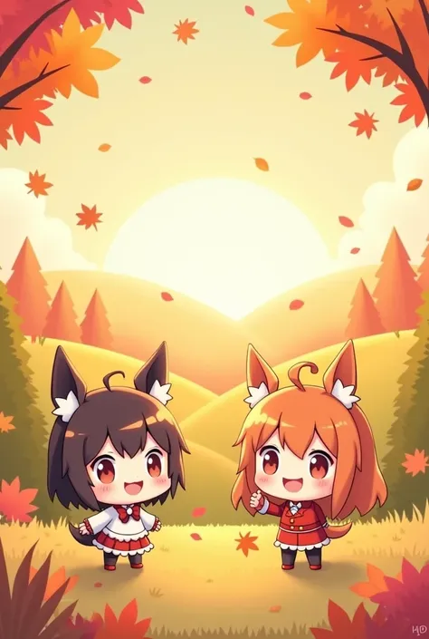 Fond décran images kawaii automne