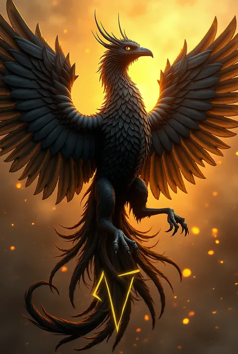 I want an image of a black and gold Phoenix and I want the number 47 in the background I want you to put the number 47