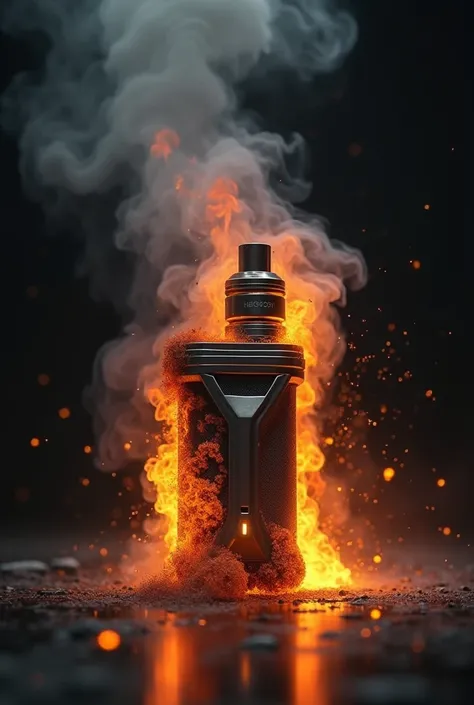 A vape on fire