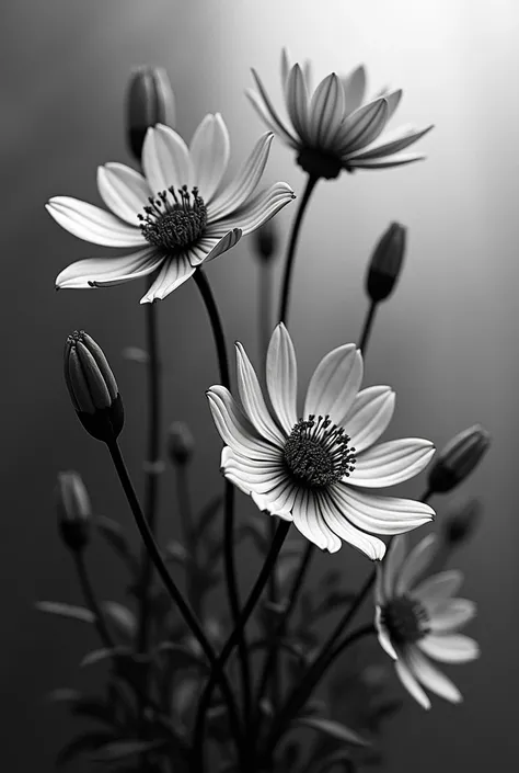 Flowers in black and white 