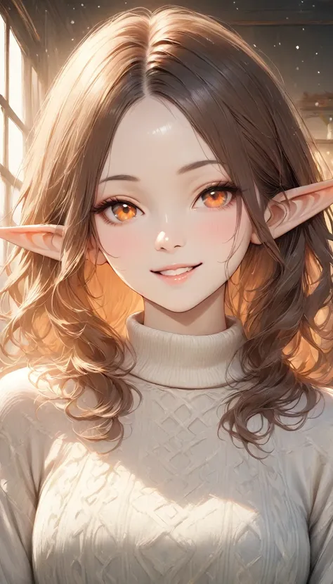 detailed textures, high quality, high resolution, high accuracy, Realism, color correction, correct lighting settings, harmonious composition. (( best quality)), ((masterpiece)), (detailed),  1girl,  sexy, elf,  pale skin,  red wavy hair ,  pointy ears ,  ...