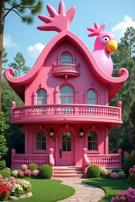 Pink cockatoo house with Barandal