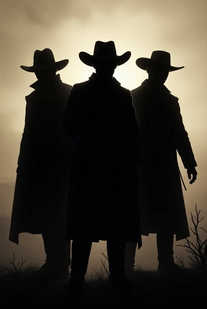 Make three Shadow Gentlemen of the Wild West in Discord profile picture format 