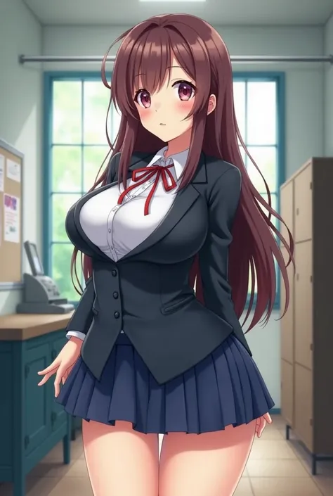 Chica anime, attractive, Big breasts and ass ,  school uniform, popular