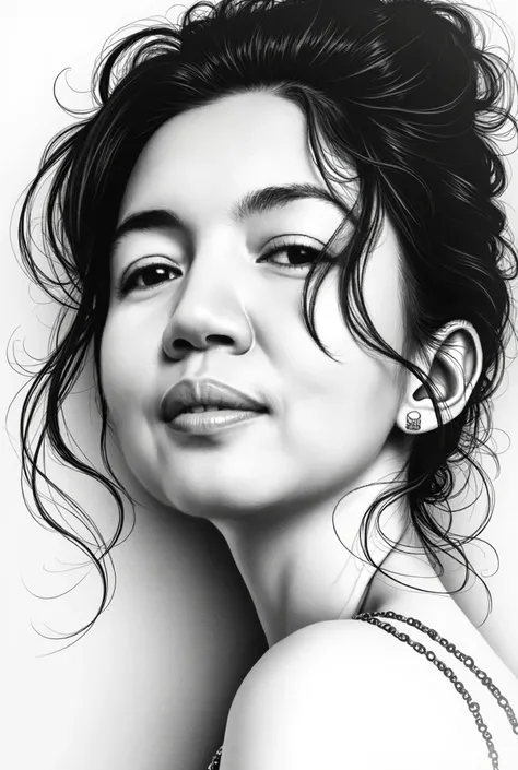 (highest quality, High resolution, close up, masterpiece:1.2), Super detailed, actual:1.37, Black ink sketch, smooth lines, Expressive facial expressions and gestures, simple background, Emphasis on light and shadow and spatial perception, Plenty of negati...