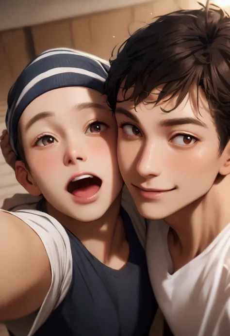 Two boys taking a selfie