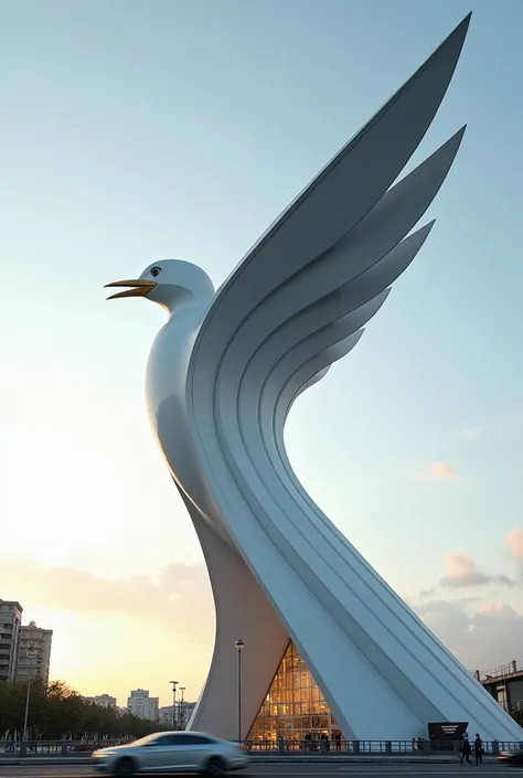 a bird-shaped building