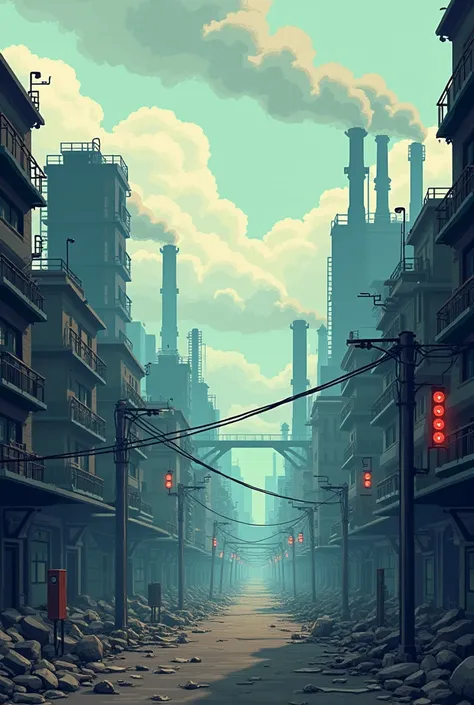  environmentally polluted city, but ,  game, so there arent too many things.,  to make only the colors as much as possible, but Im going to use it as a background for the Ruined City ,  depict an environmentally polluted city .  screen long 
And its a bit ...