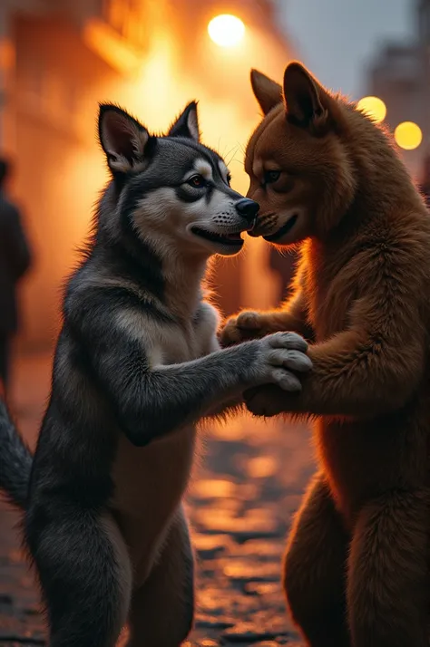 Furries making out violently