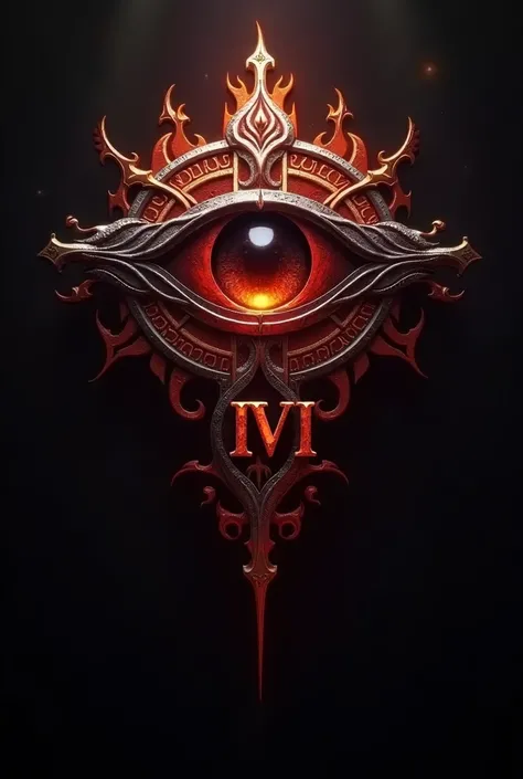 a detailed fantasy video game style guild crest, an eye with intricate ornate design, dramatic lighting, dark gothic aesthetic, highly detailed, complex symmetrical pattern, ethereal, dramatic shadows, warm color palette, cinematic composition, Guild Crest...