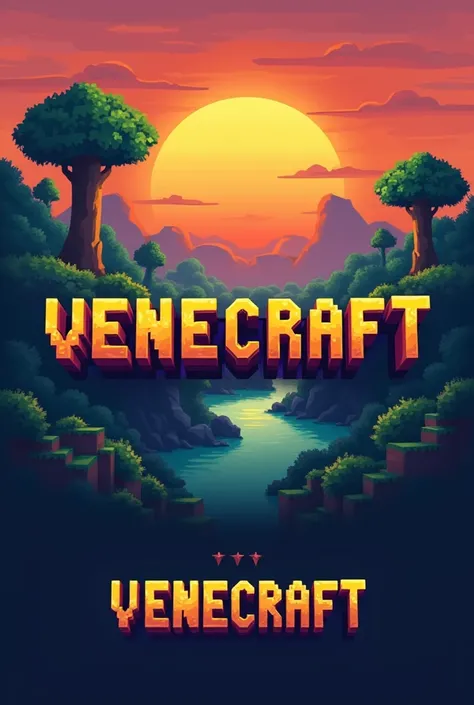 Create a 60x60 logo alluding to Minecraft with the name Venecraft with an allusion to Venezuela 