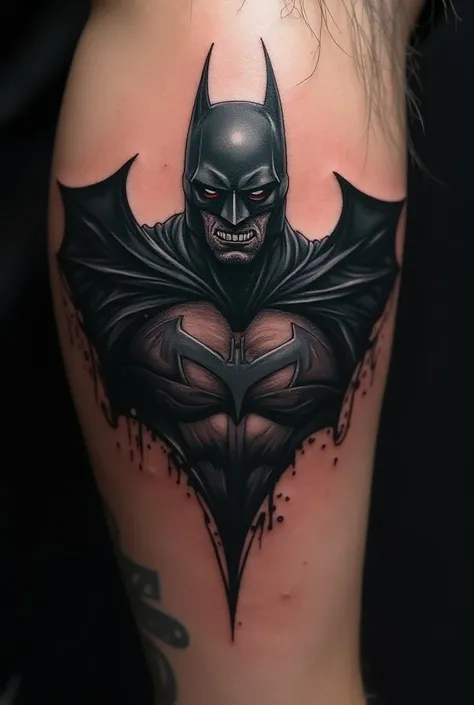 Can you generate a tattoo sketch for the letter S for me but that includes the Batman bat logo, That it is a fusion of both  