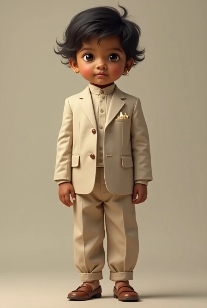 Full body 5year old realistic indian  wearing formal