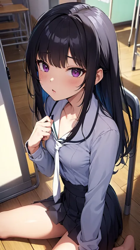 (masterpiece,up to date, anomalies :1.2),1 girl,black school uniform,classroom,