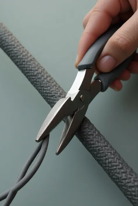 Draw pliers by cutting a cable 