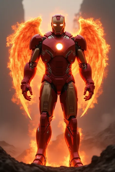 Iron man and phoenix fusion hybrid mutant mind blowing hybrid fusion result Ultra HD high resolution 8K highly detailed ultra releastic extremely realistic highly detailed ultra HD high resolution ((Best quality)),((Masterpiece)),((high resolution 8K)),((U...