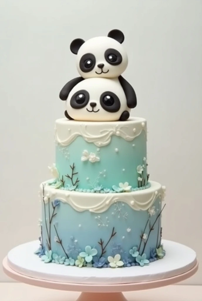 Cake 2 layer Design 2 layer up cure panda