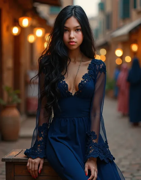 8K, photorealistic photos, young Latina 14-year-old model, has very long, wavy black hair, loose hair, red lipstick on full lips. The body structure is oval, oblong like a cucumber and straight, it is slim, the figure is typical of a 14-year-old girl. smal...